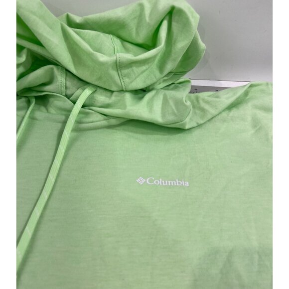 Columbia Women's Sun Trek Hooded Pullover Sz. L Light Green Omni-Shade UPF 50 - Picture 3 of 11